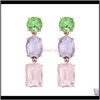 Charm Jewelry Drop Delivery 2021 Exaggerated Personality Alloy Diamond Acrylic Womens Geometric Super Flash Fashion Earrings Sxy5F