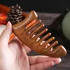 Head Meridian Massage Comb Gua Sha Tool Grön Sandelträ Fem Bred Tandkam Akupunktur Therapy Blood Circulation Anti-static Smooth Hair