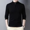 Свитера мужчины мода наполовину zip pullover slim fit jumpers трикотаж зима теплый повседневный бренд man 210909