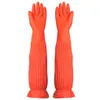 56 cm Waterdichte Huishoudelijke Warm Dishwashing Glove Water Dust Stop Schoonmaak Lange Rubberen Handschoenen Huishoudelijke keukengerei