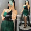 Party Dresses Laxsesu One Shoulder Green Long Afton Dress A-Line Tulle Formal Prom Christmas Elegant dragkedja klänningar 2022