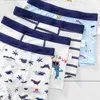 4 pcs / lote crianças meninos underwear algodão shorts boxer calcinha macia cuecas infantis 4-14Y 211122