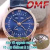 eternity Watches OMF V3 Ultima versione di aggiornamento Calendario Villeret 6654-1529-55B Cal.6654 OM6564 Orologio automatico da uomo Cassa in acciaio True Moon Phase Quadrante blu Cinturino in pelle