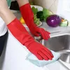 Gants jetables à manches longues lavage de cuisine à manches ménagères Nettoyage des outils étanches de caoutchouc protège-latex rouge n8t2