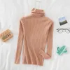 Turtleneck Pullover Sweater Female Autumn Winter Sunken Stripe Long-Sleeve Knit Jersey women Full Pullovers 210420