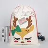 Party Supplies otton Canvas Christmas Gift Bags Customized Drawstring Pocket Storage Bag Wholesale