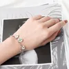 Link, Chain LIVVY Thai Silver Color Couple Bracelet English Letter Tag Round LOVE Heart Pendant Hand Jewelry For Women Party Gift