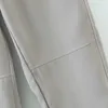 Frauen Einfarbig Elastische Band Knopfleiste Hosen Bein Hosen Weibliche Einfachheit Lange Track Hosen 210531