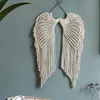 Malha Angel Asa Tassel Macrame Macrame Pendurado Tapeçaria DIY Handmade Home Decor para Quarto Boho Tapeçaria Pendurado