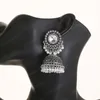 Klassische indische Jhumka-Ohrringe im Retro-Stil mit weißen Strasssteinen, ethnische Vintage-Perlenglocken-Quastenohrringe