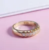 Huitan High Quality Office Lady Accessories Rings Golden Color Halo Micro Paved Casual Style Female Jewel With Size 6-10 2019