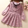 Fancy Childhood 2-7Years Babykleidung für Herbst Kleid Kleinkind Neue Kinder Langarm Floral Smocked Kleider für Mädchen Q0716