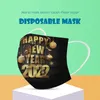 2022 새해 복 많이 받으세요 신년 디자이너 페이스 마스크 성인 보호 3 계층 일회용 인쇄 마스크 50pcs/팩 혼합 스타일