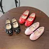 Baskets Jgvikoto printemps automne doux filles chaussures tout-petits petite fille grands enfants en cuir avec noeud papillon noir rose rouge princesse mignonne