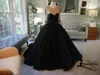 2021黒ボールガウンゴシックウェディングドレス長袖ラウンドネックコルセットバックビンテージカラフルなビーズブライダルガウンカスタムメイド色の花嫁のドレス