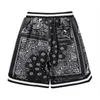 黒白ペイズリー印刷パッチワークショーツ男性女性のファッションカシューフローラル男性ショーツ2021 C0607のための夏の緩いカジュアルなショートパンツ