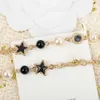 Brand Fashion Jewelry Women Vintage Gold Color Black Star Resin Pearls Necklace Choker Sweater Chain Party Fine Fashion Jewelry251J