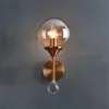 Nordic Crystal Led Gold Wall Lampor Sovrum Strålkastare Modern Lyxigt Vardagsrum Sconces Lights Glass Ball Badrum Farmatures Lamp