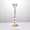 Centrotavola da tavolo in oro con fiore in metallo per decorazione di nozze 52CM / 21 '' Centrotavola per vasi di fiori Mariage