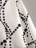 Camicie con stampa a catena bianca Camicette da donna Top Bottoni a maniche lunghe alla moda 210421