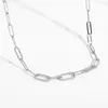 Thick Necklace 925 Silver Choker Natural Zircon Charm Minimalism Vintage Women Jewelry