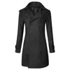 Men's Wool & Blends Men Lapel Double Collor Woolen Overcoat Winter Trench Coat Breasted Warm Tops Jacket Formal Outwear Viol22