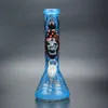 10 "Hookah Handpainted Glass Beaker Bongの発光水道管アイスキャッチャー5mm厚い輝きの太い輝き14-18 mmジョイントボールのダウンシステム