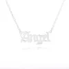 10st gammal engelsk brevord ängel halsband rostfritt stål initial alfabet Namn Logo hängsmycke charm kedja minimalistiska krage choker smycken för kvinnor fest