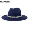 sombrero azul marino de ala ancha