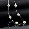 Koreanska smycken mode enkla korta imitation pärla steampunk kvinnor uttalande halsband