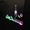 Collecteur de Nector en Silicone avec 14.5mm Mini clou de Quartz couleur mélangée Dab Rig tuyau d'eau fumer NC Kits boîte à huile