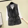 Gilets pour femmes 2022 printemps automne coréen lâche Denim gilet Vintage gilet grande taille dames sans manches veste mode mince débardeur K770