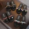 Sommar inomhus icke-slip barns flip-flops flickor mode strand skor nypa sandaler kvinnlig pärlstav slipper sh251 210712