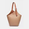 Bucket bag Women's fashion structured with extra zipper pouch Large capacity underarm handbag Leather Tote bag shopping purse