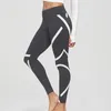 Nouvelle arrivée Noir Blanc Fitness Leggings Femmes Leggings rayés Fitness Skinny Legging Sporting Entraînement Pantalon Pantalon de survêtement 210419