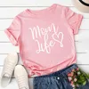 T-shirts pour femmes Cadeau de fête des mères T-shirts Femmes Casual Soft Loose Fit Tops Lettres Imprimer Maman's Life Summer T-Shirt Camisetas