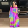Playsuit Women Sleeveless Tie Dye Loose Outfits For Slash Neck Plus Size 2Xl Sexy Party Club Jumpsuit Summer 210515