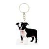 Boston Terrier Acrylic Dog Brelok Moda Cute Charms Breloki Mężczyźni Breloczek Chain Pierścień Chłopak Prezent Prezenty Dla Kobiet Odzież