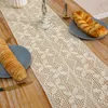 Chemin de table en dentelle au crochet beige avec gland coton décor de mariage tissu creux couverture de romance nordique coureurs de lit de café 210628