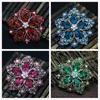 Pins, broscher Europeisk stil Rose guldfärg Stor blomma för kvinnor 8 färger Rensa Rhinestone Crystal Pins Tillbehör Smycken N