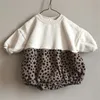 Baby-Bodys für Mädchen, Leopardenmuster, Plüsch, modisches Muster, Spleißpaket, Kleidung für kleine Mädchen 210515