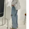 IEFB Men's Denim Trousers Korean Spring Summer Light Blue Jeans With Holes For Male Straight Denim Pants Vintage 9Y6223 210524