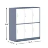 Armario con casilleros HomePlus - 6 casilleros de pared de metal para almacenamiento en la escuela/hogar - Organizador de dormitorio espacioso con entrada con llave