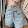 Summer Women Double Button Design High Waist Short Jeans Street Fashion Comfortable Oversize Denim s 210430