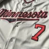 Costume Custom Joe Mauer # 7 4 Cinza Jersey Seasons Clube Remendo XS-6XL Homens Mulheres Juventude