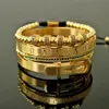 4 pçs / set homens titânio aço romana numeral pulseira ferradura fivela pulseira de luxo artesanal jóias