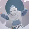 Harajuku estetisk haj anime hoodie kvinna koreanska kawaii crewneck långärmad överdimensionerad streetwear kpop höst vinter kläder topp 211109