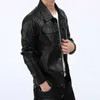 Men PU Leather Jackets Slim Fit Coat Solid Business Jacket Fashion Male Outwears Casual Biker Motorcycle Coat LM101 210819