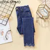 Déchiré Skinny Crayon Jeans Femme Plus La Taille Taille Haute Maman push up noir Stretch jeans Dames Denim Pantalon Pantalon 210629