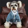 Stylowy Marka Denim Koszula Pet Spring Jesień Dog Kurtka Kwiat Drukowany Puppy Cat Dogs Odzież Pomorska Corgi Bichon